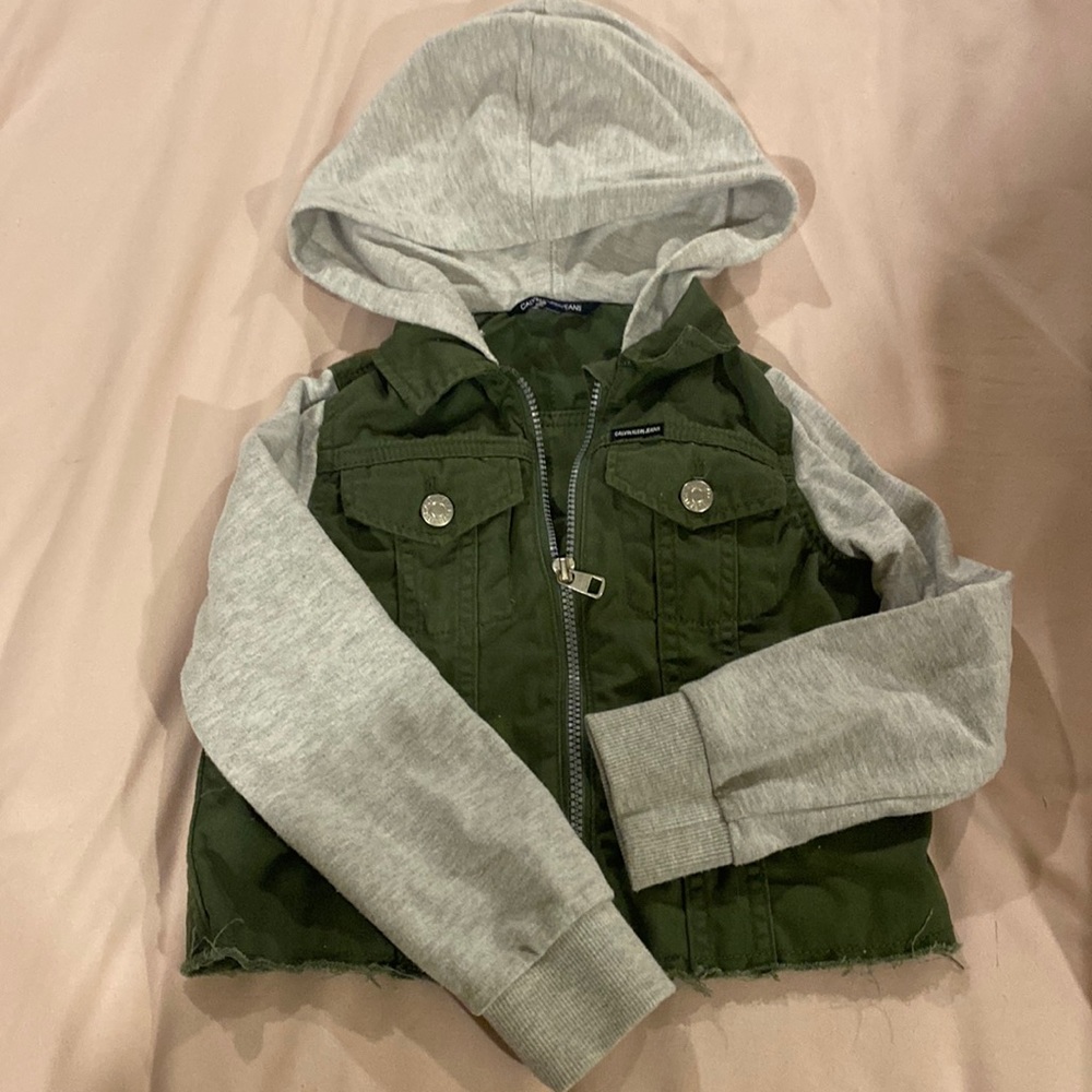 Girls size 7 Calvin Klein Jean hooded jacket